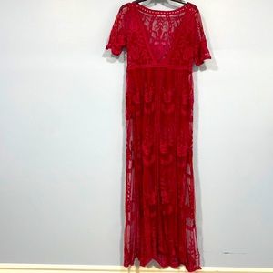 Ruby dress beautiful sheer v neck dress